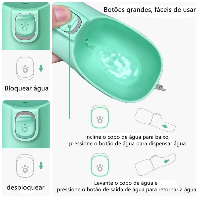 Garrafa de Água Portátil para Pet - Pet Water - tudokasa